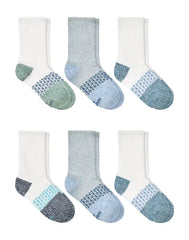 Hanes Absolute Active Boys' Crew Socks Pack, 6-Pack, Moisture-Wicking Athletic Cushioned Sports Socks