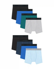 Hanes Boys’ Underwear Boxer Briefs Cotton-Stretch, 8-Pack, Moisture-Wicking