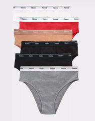 Hanes Originals Women's Hi-Leg Underwear, Breathable Stretch Cotton, 6-Pack