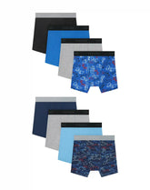 Hanes Boys’ Underwear Boxer Briefs Cotton-Stretch, 8-Pack, Printed