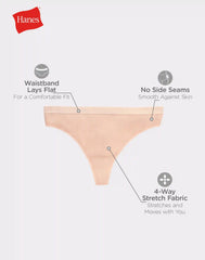 Hanes Women's Super Stretch Microfiber Thong Underwear, Comfort Flex Fit, 6-Pack