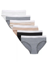 Hanes Originals Girls' Underwear Hipsters, Black & Assorted, 6-Pack
