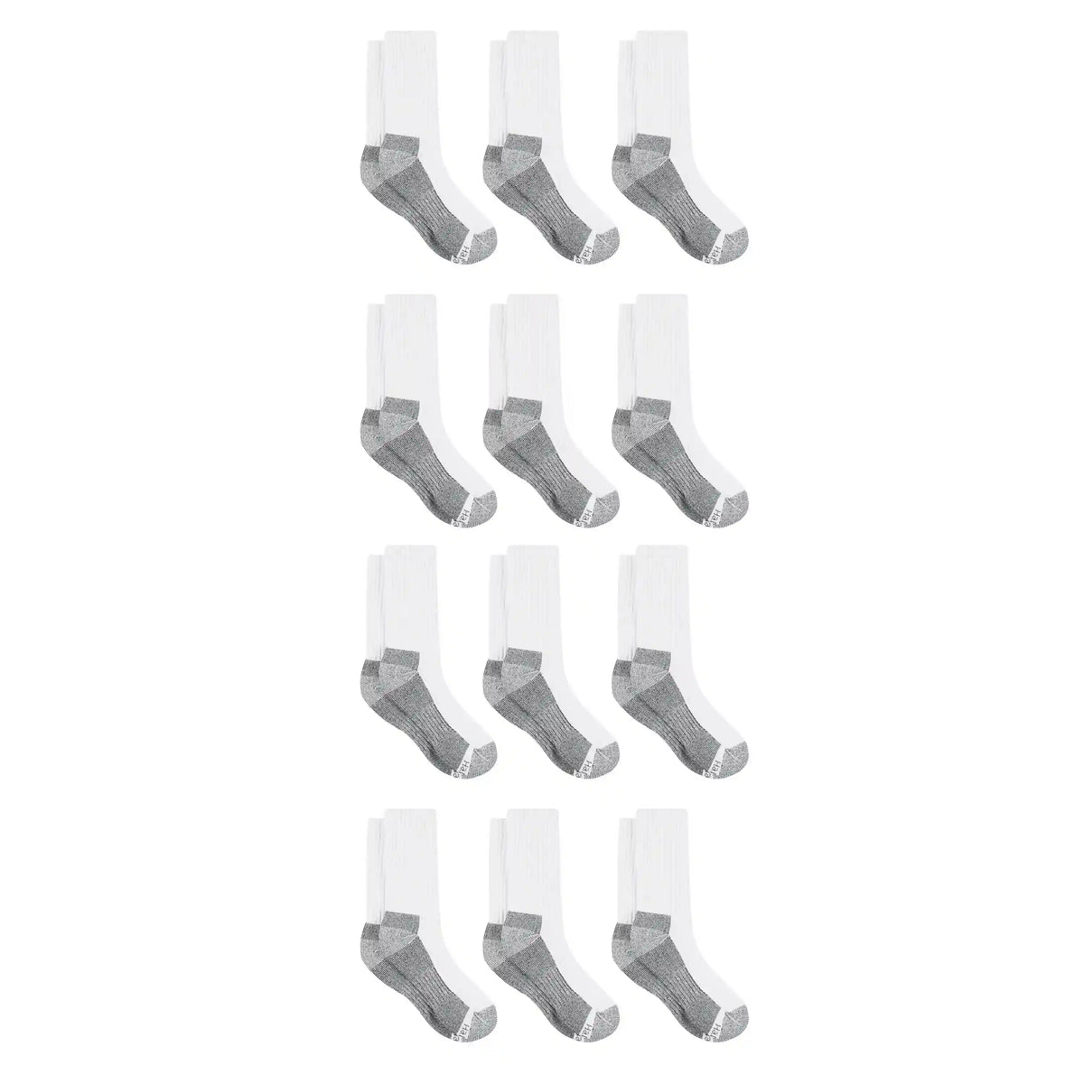 Hanes Work Men's Socks Pack, 12-Pack, Moisture-Wicking Double-Tough Socks