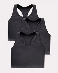 Hanes Originals Women's Racerback Crop Tank Top with Built-In Bra, 3-Pack