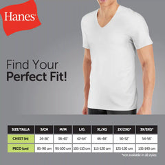 Hanes Men's Sweat Block V-Neck Tee, White, 3-Pack