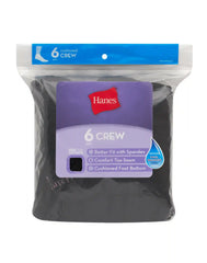 Hanes Women's Crew Socks, Moisture-Wicking, 6-Pairs