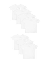Hanes Toddler Boys' White Crewneck T Shirts Pack, 7-Pack, Cotton Tees