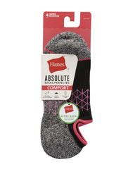 Hanes Absolute Comfort Women's Super No Show Socks Pack, 4-Pairs