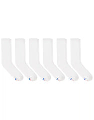 Hanes Performance Men's Cushioned Big & Tall Crew Socks, 6-Pairs