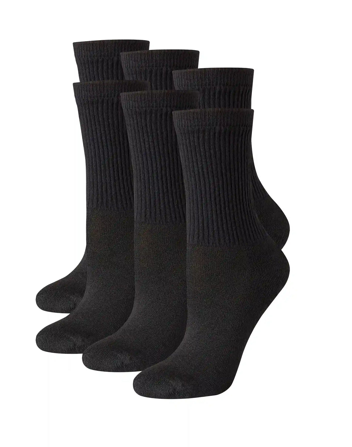 Hanes Women's Crew Socks, Moisture-Wicking, Extended Sizes 8-12, 6-Pairs