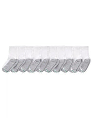 Hanes Boy's Uniform Crew Socks Pack, 10-Pack, Moisture-Wicking, Cushioned