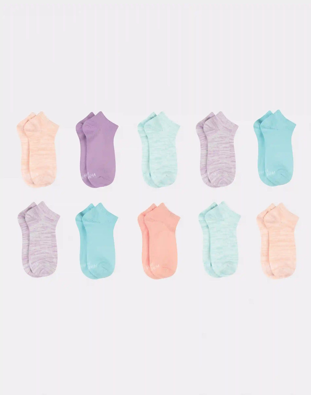 Hanes Comfort Soft Girls' No Show Socks, 10-Pairs