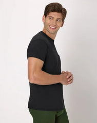 Hanes Men's Cotton Pocket T-Shirt, Moisture-Wicking with Odor Control, Black/Grey, 6-Pack