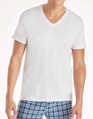 Hanes Men's White V-Neck Undershirt Super Value Pack, Moisture-Wicking Cotton, 10-Pack