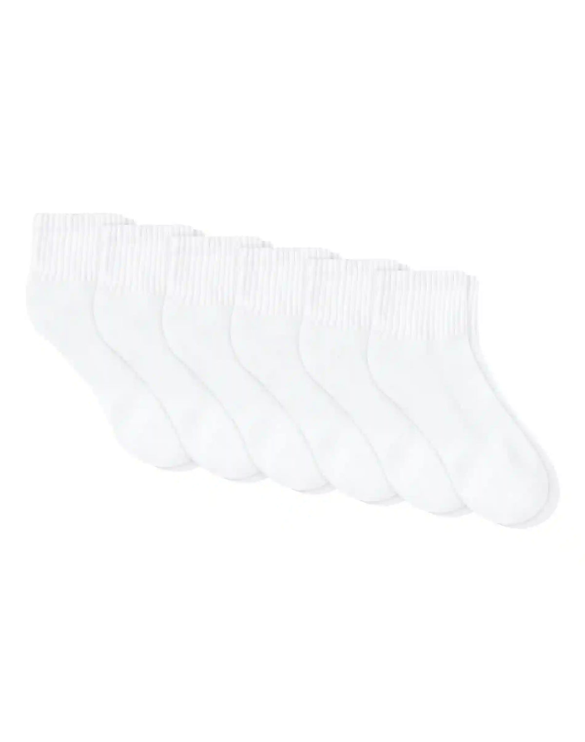 Hanes Unisex Plain White Socks Pack, 6 Pairs, Ankle Socks