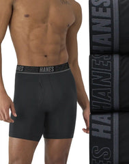 Hanes Ultimate® Moves® Men's Underwear Boxer Briefs Pack – 3-Pack – X-Temp™ – Total Support Pouch® – Odor Guard