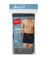 Hanes Ultimate Men's Underwear Boxer Briefs Pack - 4-Pack - ComfortSoft Cotton - Moisture-Wicking