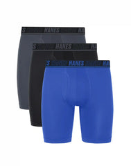 Hanes Ultimate® Moves® Men's Underwear Long Leg Boxer Briefs Pack – 3-Pack – X-Temp™ Total Support Pouch® Performance