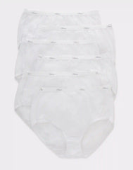 Hanes Women's Cotton Brief Underwear, Moisture-Wicking, 6-Pack