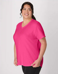 Hanes Just My Size Cotton Jersey Short Sleeve V-Neck T-Shirt (Plus Size)