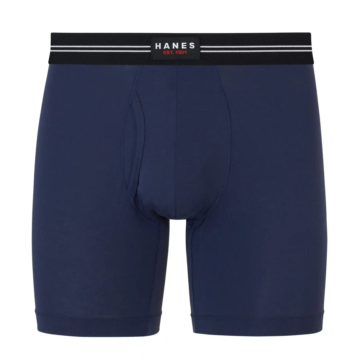 Hanes Perfect Flex Men's Boxer Brief Underwear, Lightweight & Breathable, Navy, 1-Pack