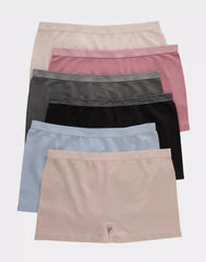 Hanes Women's Seamless Boyshort Underwear, Comfort Flex Fit, 6-Pack