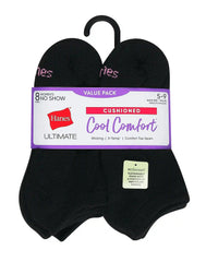 Hanes Ultimate Women's No Show Socks Pack, Cushioned, 8-Pairs