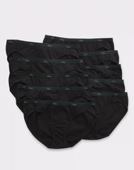 Hanes Women's Breathable Cotton Bikini Underwear, Black, 10-Pack