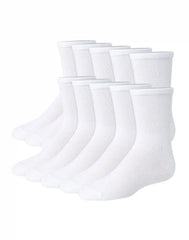 Hanes Girls' Uniform Crew Socks Pack, 10-Pack, Soft Feel, EZ Sort Matching, School Socks