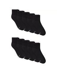 Hanes Women's Athletic Ankle Socks, Full Sole Cushion, Extended Sizes, 10-Pairs