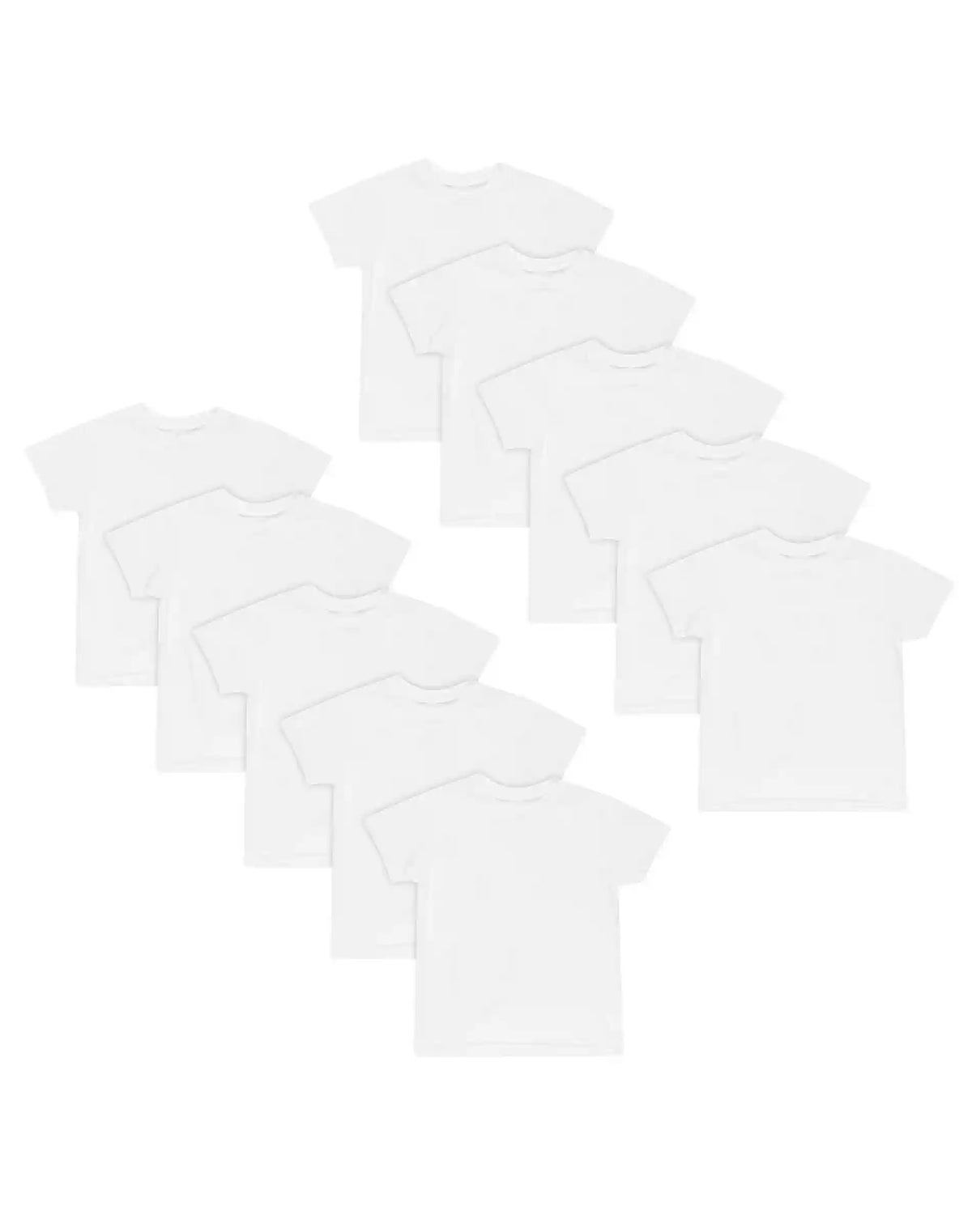 Hanes Boys' Undershirt T-Shirt Pack, 10-Pack, White