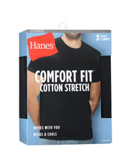 Hanes Ultimate® Men's Undershirts Crewneck Pack – 3-Pack – Comfort Fit Stretch Tees – Moisture Wicking