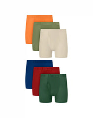 Hanes Originals SuperSoft Boys' Underwear Boxer Brief Pack, 6-Pack, Moisture Wicking, Assorted Solids