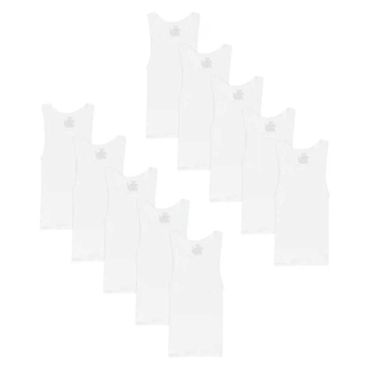 Hanes Boys' Undershirt Tank Top Pack, 10-Pack, Moisture-Wicking