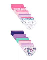 Hanes Toddler Girls' Underwear Hipsters Pack, 12-Pack, Cotton Blend