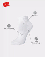 Hanes Women's Performance Ankle Socks, Cushioned, 6-Pairs