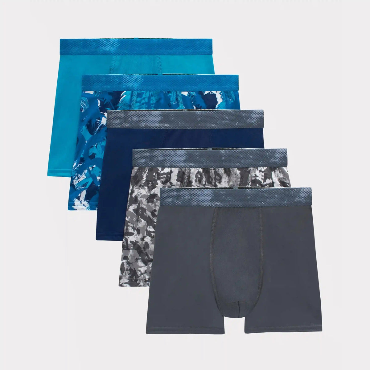 Hanes Moves Boys' Breathable Boxer Brief Underwear, X-Temp, Assorted Prints & Solids, 5-Pack