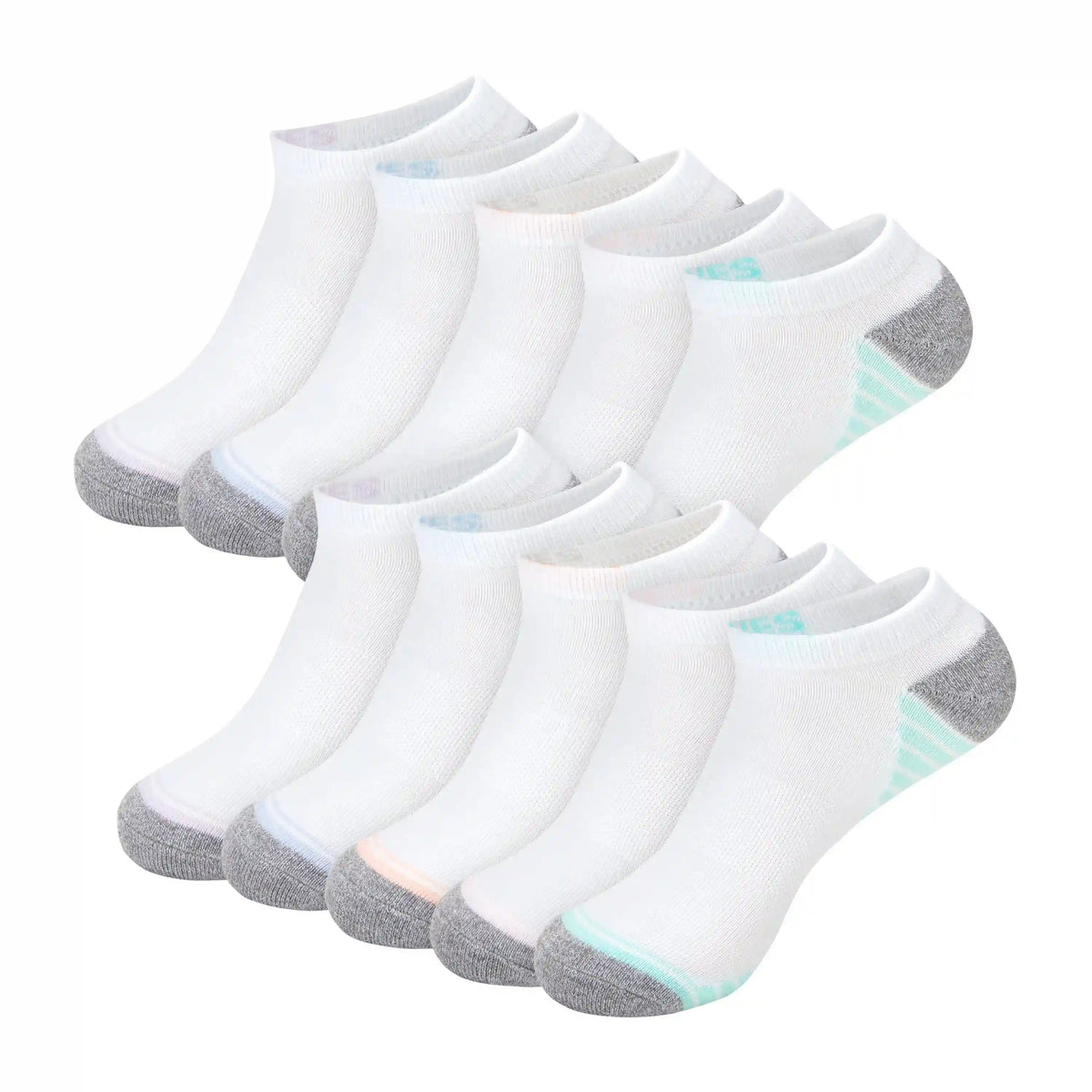 Hanes Moves X-Temp Women’s No Show Socks, 10-Pairs, Shoe Sizes 8-12