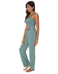 Hanes Comfywear Women's Loungewear Set, 2-Piece SuperSoft Rib Crop Tank & Lounge Pant Set