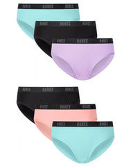 Hanes Moves Girls' Underwear Hipsters Pack, 6-Pack, Lightweight