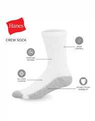 Hanes Men's Cushion Crew Socks, 6-Pairs