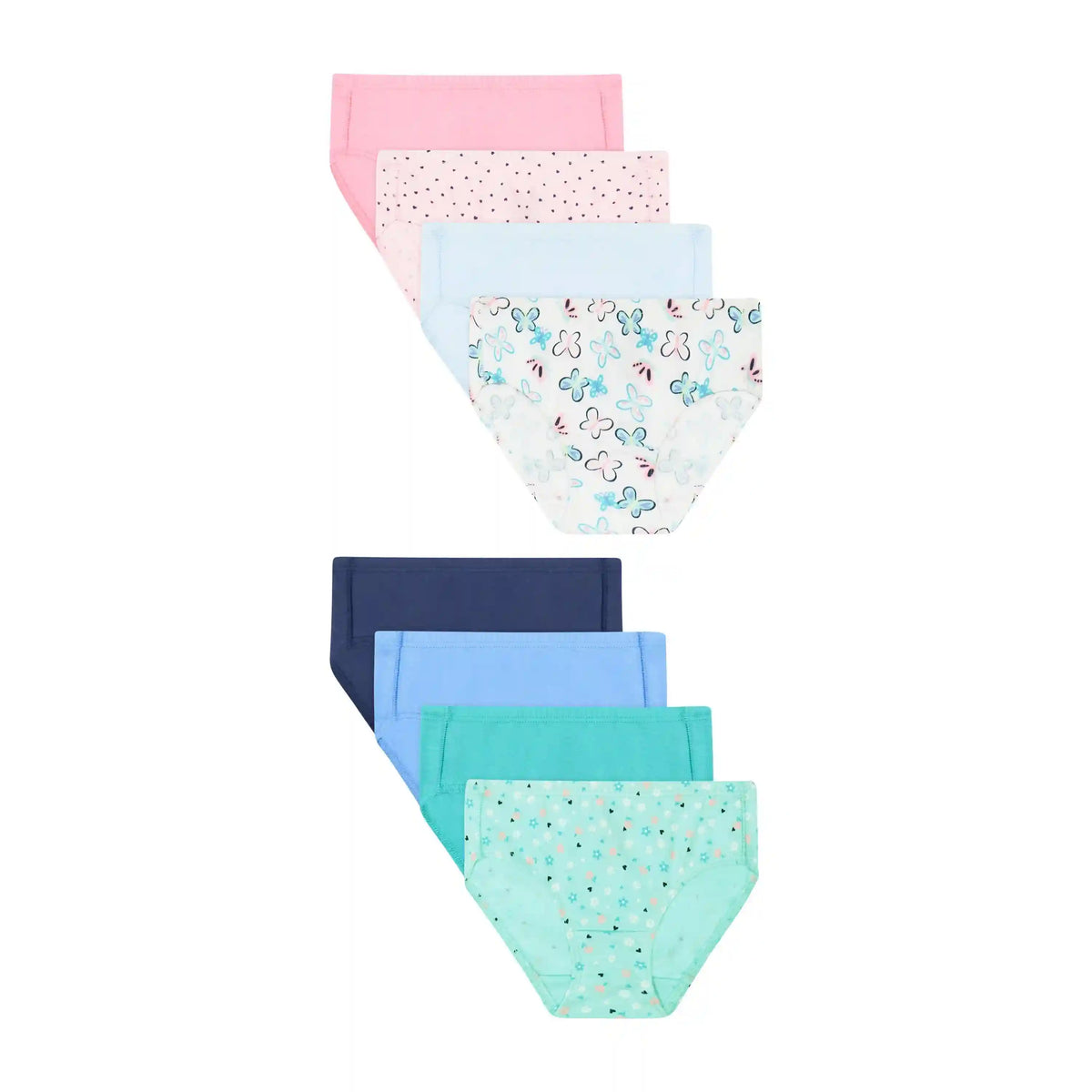 Hanes Pure Comfort Toddler Girls' Underwear Briefs, 8-Pack, Organic Cotton