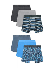 Hanes Originals SuperSoft Boys' Underwear Boxer Brief Pack, 6-Pack, Moisture Wicking, Theme Pack