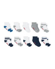 Hanes Infant/Toddler Boys' Ankle Socks, Gripper Foot Bottoms, 10-Pairs