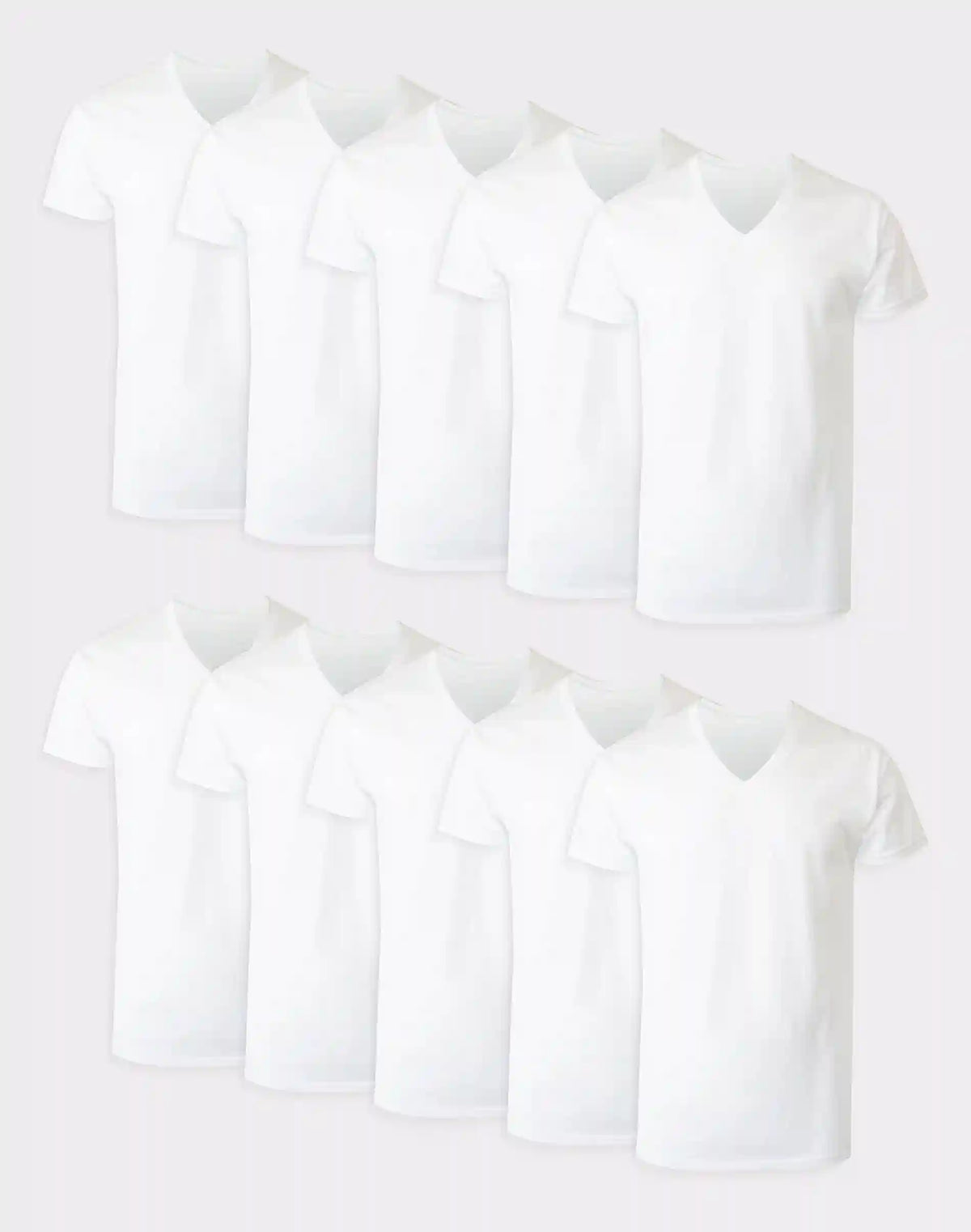 Hanes Men's White V-Neck Undershirt Super Value Pack, Moisture-Wicking Cotton, 10-Pack