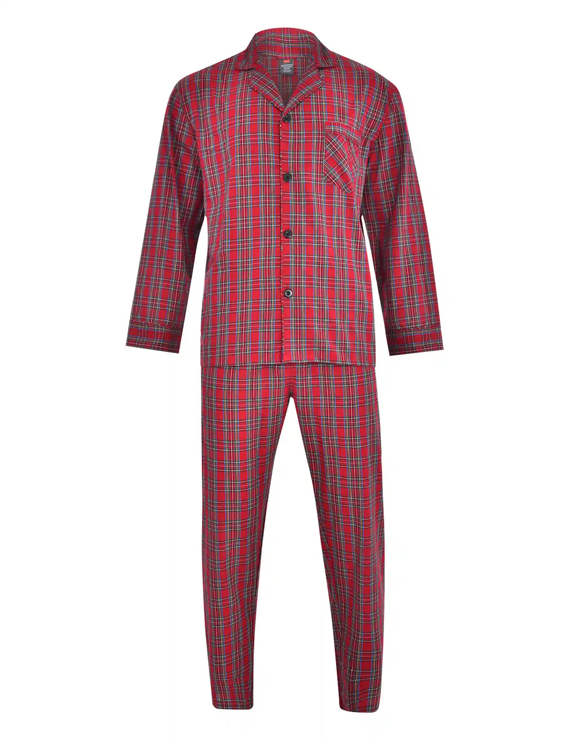 Hanes Men’s Pajama Set, Notch Collar, Woven Cotton Blend