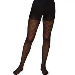 Hanes EcoSmart® Women's Diamond Outline Tights - Control Top Shaping Tights  - Patterned Hosiery