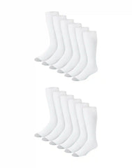 Hanes Double Tough Men's Over-the-Calf Tube Socks, Shoe Sizes 6-12, 12-Pairs