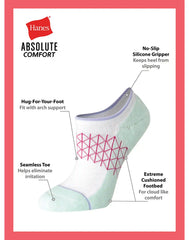 Hanes Absolute Comfort Women's Super No Show Socks Pack, 4-Pairs