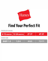 Hanes Infant/Toddler Girls' Heel Shield Socks, Gripper Foot Bottom, 10-Pairs